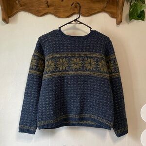 ISO IN SEARCH OF Christina brand fair isle/nordic snowflake sweater